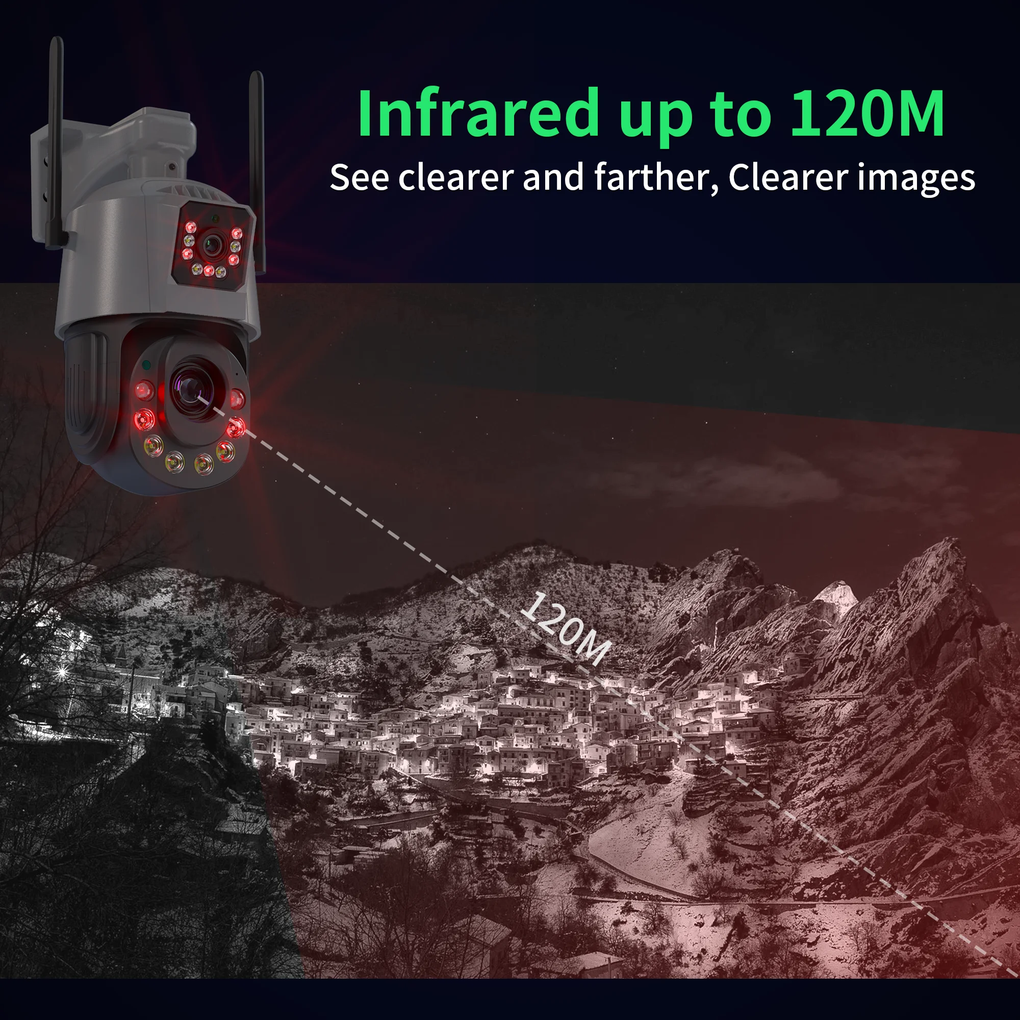 Gadinan 4G Wifi PTZ IP Камера AI Откриване на човек с 36-Кратно Увеличение Двупосочна Аудио Безжичен Мониторинг на Сигурността на Макс 120 М Нощно Виждане iCSee3