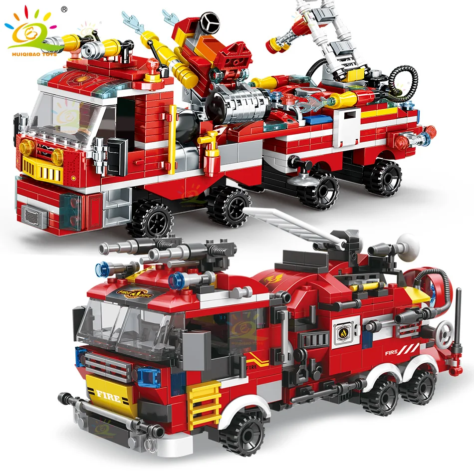 Детско сграда на пожарникар, детски играчки от тухли, камиони, хеликоптери и кораби пожарникари, 8 в 12