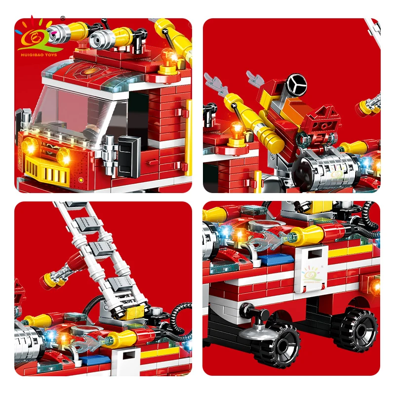Детско сграда на пожарникар, детски играчки от тухли, камиони, хеликоптери и кораби пожарникари, 8 в 15