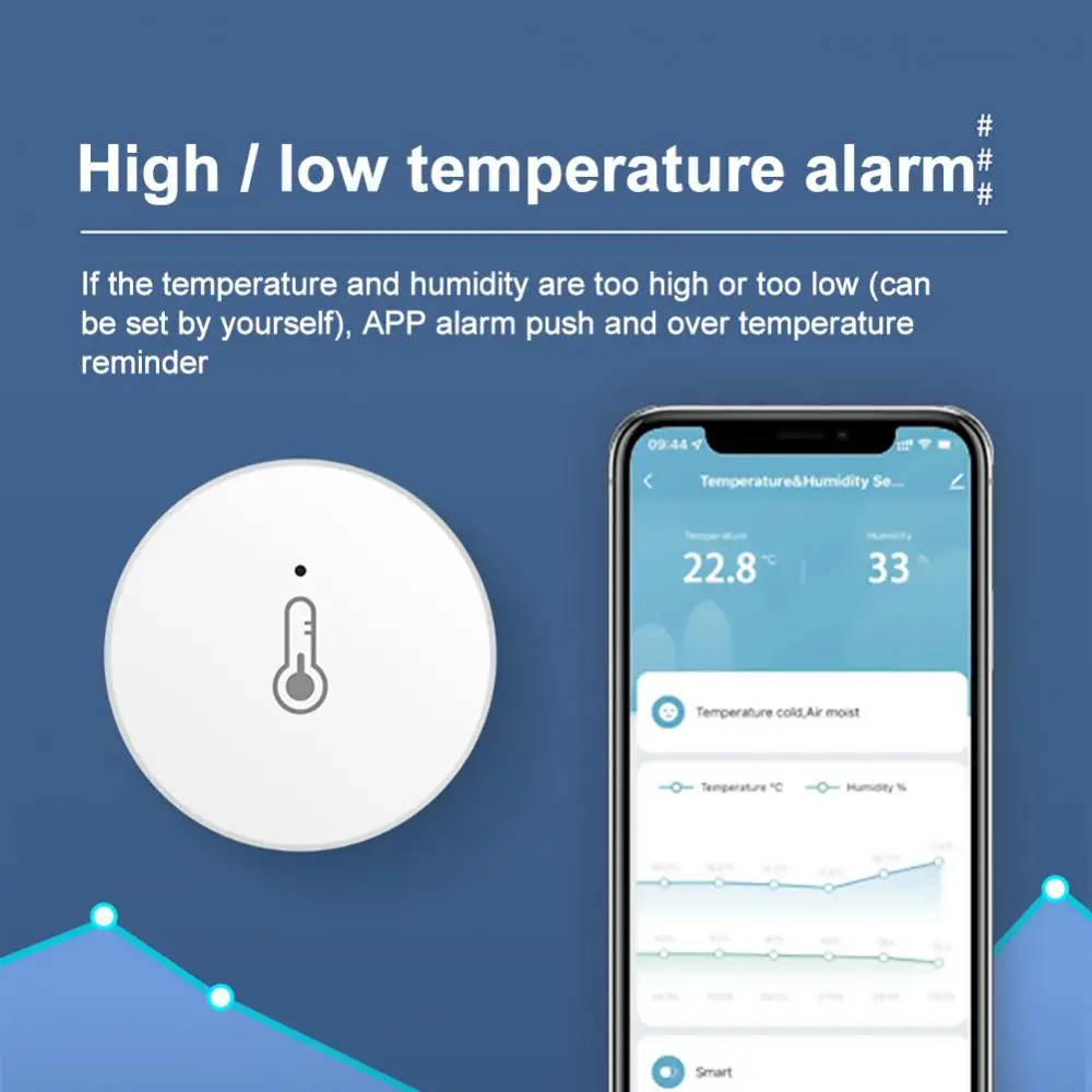 1/2 бр. Сензор за температура и влажност на Hristo ZigBee Работи С Алекса Google Home Smart home Smart Life/Sasha Smart App Control4