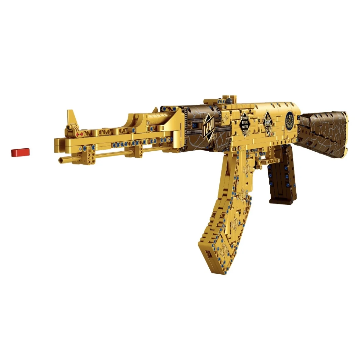 1548 бр. Военно Армейское оръжие, Златна Модел на щурмовата пушка Ak47, строителни блокове, Произведено пистолет, тухли, играчки, подарък за момчета2