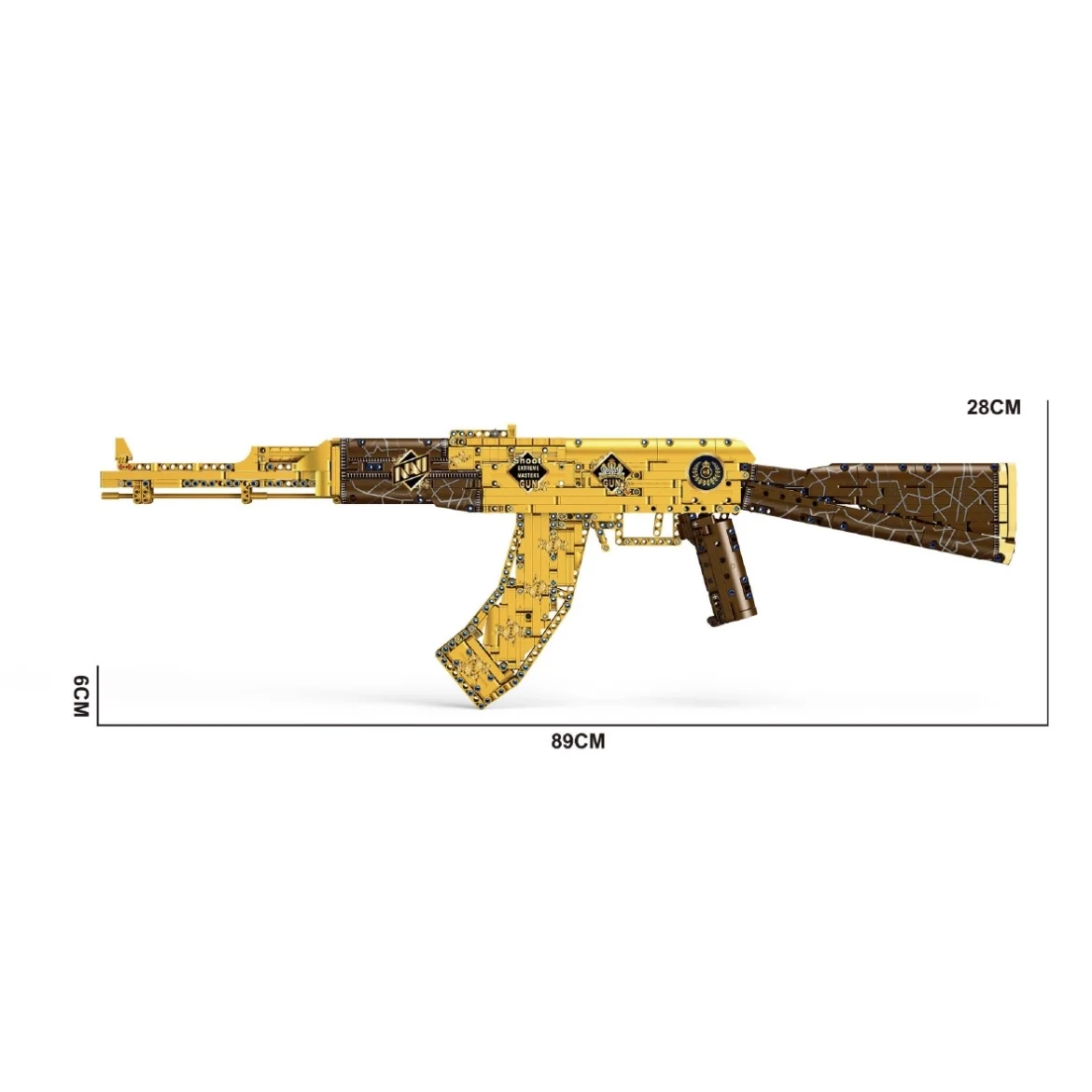 1548 бр. Военно Армейское оръжие, Златна Модел на щурмовата пушка Ak47, строителни блокове, Произведено пистолет, тухли, играчки, подарък за момчета5
