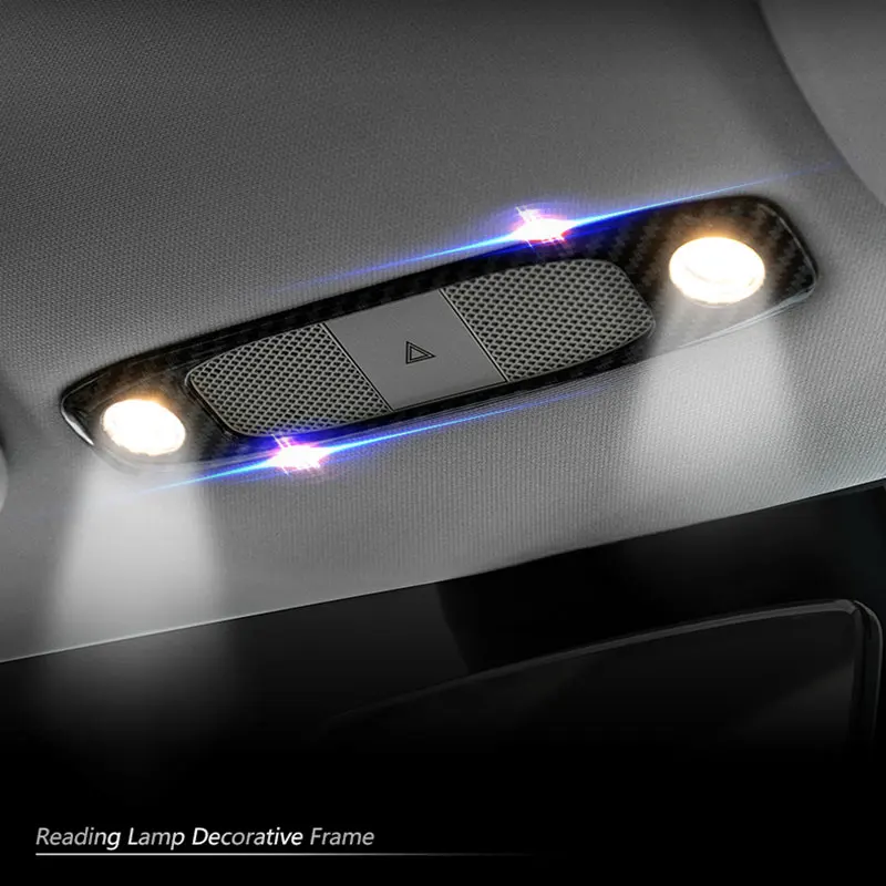 Тампон за лампи за четене от въглеродни влакна За Tesla Model 3 Model Y 2017-2023 Аксесоари за интериора на колата, Имитиращи Кръпка0