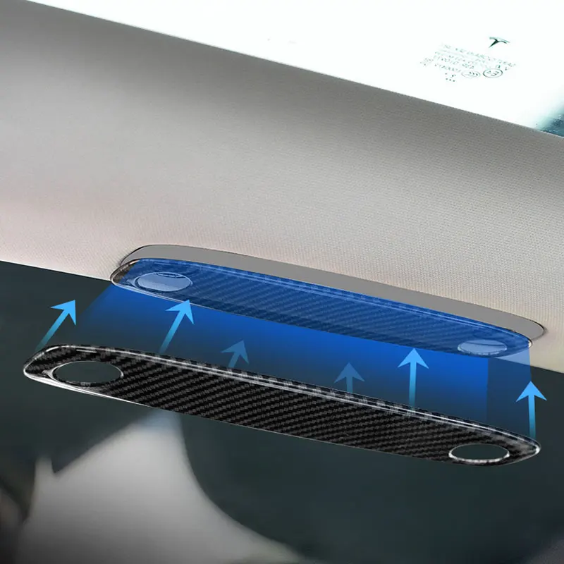 Тампон за лампи за четене от въглеродни влакна За Tesla Model 3 Model Y 2017-2023 Аксесоари за интериора на колата, Имитиращи Кръпка2