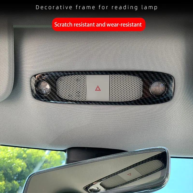 Тампон за лампи за четене от въглеродни влакна За Tesla Model 3 Model Y 2017-2023 Аксесоари за интериора на колата, Имитиращи Кръпка3