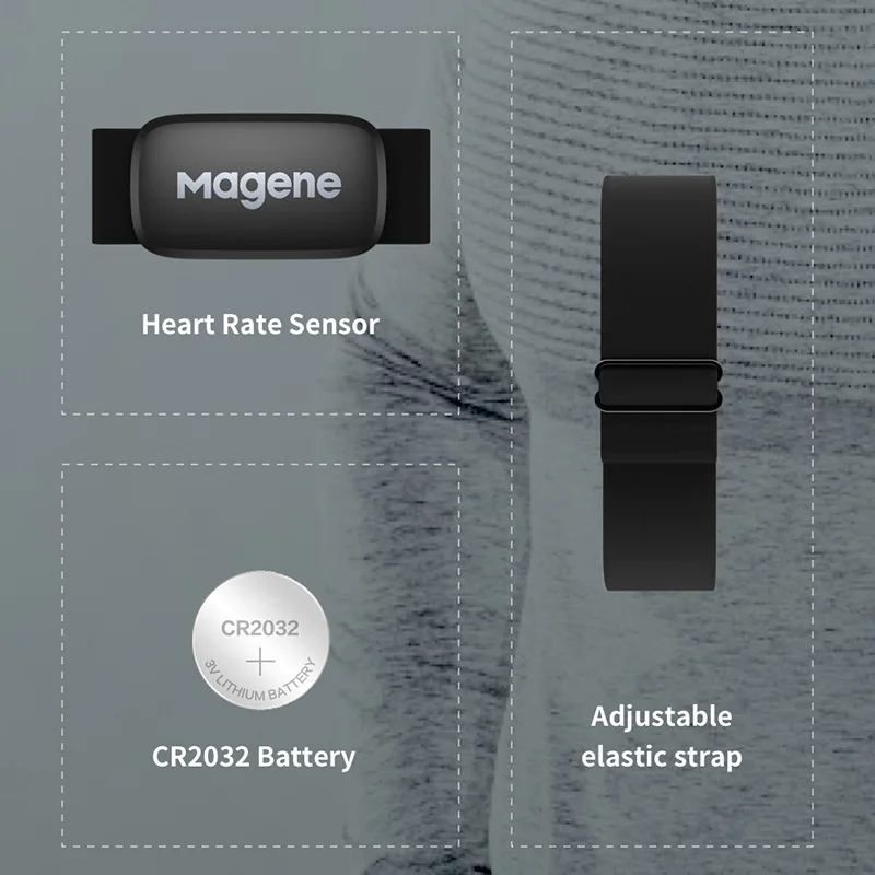 Magene Сензор за сърдечната честота Bluetooth ANT Актуализация H64 HR Монитора нагрудным колан Двухрежимный компютър под Наем Спортен колан1