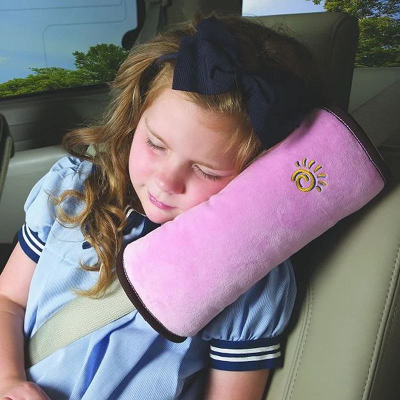 Автомобилни предпазни колани, калъфки за деца, Позиционер за сън, пътуване, защита от автоматично регулиране на колан, Плюшен възглавница на рамото1