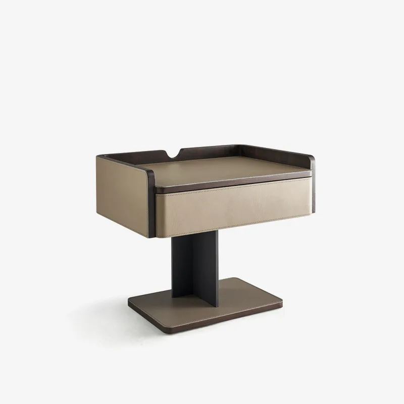 Минималистичные Луксозни Нощни Шкафчета Съвременните Високи Дървени нощни Шкафчета Сив и черен цвят Естетичен дизайн на хол, Мебели Comodino1