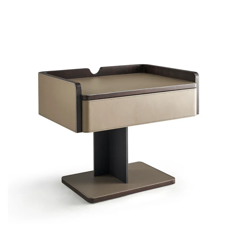 Минималистичные Луксозни Нощни Шкафчета Съвременните Високи Дървени нощни Шкафчета Сив и черен цвят Естетичен дизайн на хол, Мебели Comodino2
