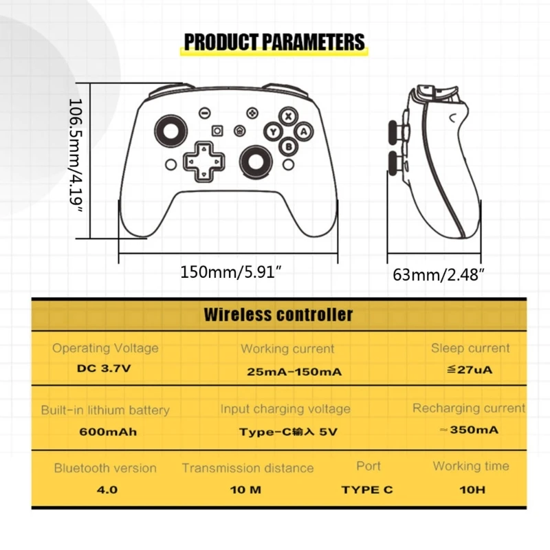 Соматосенсорная детска дръжка RGB-Безжичен гейм контролер за NSL/PC5
