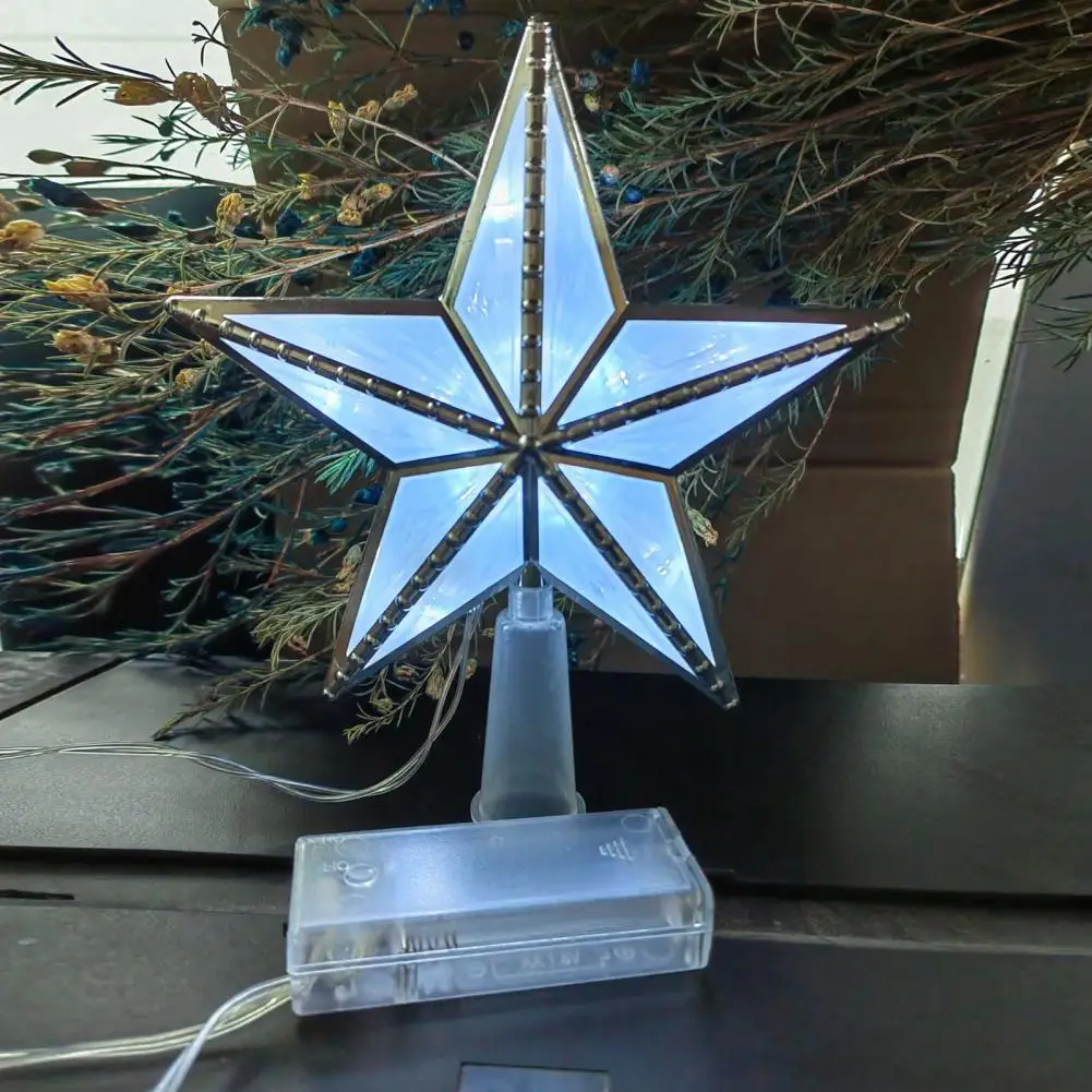 Звезда на върха на Коледната елха, led звезда на върха на елхата, искрящи led topper за Коледната елха, Водонепроницаемое светлинен украса под формата на петолъчна звезда4