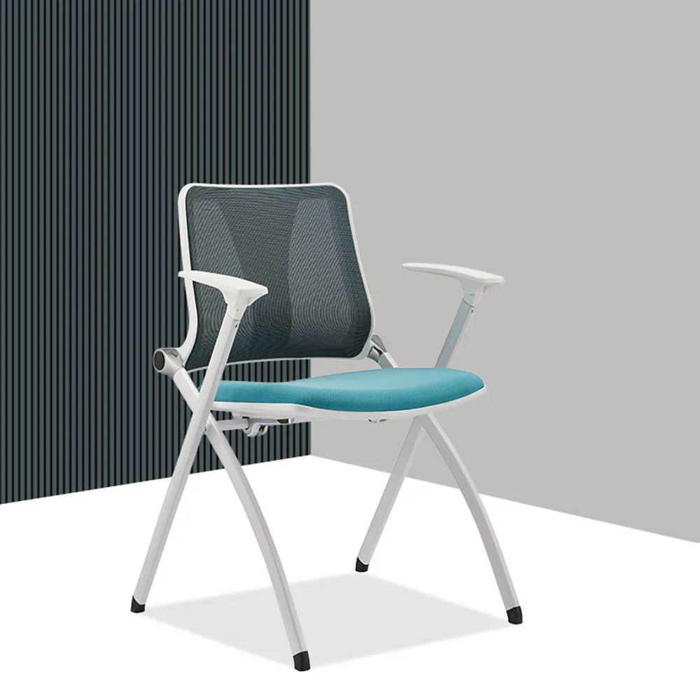 Сгъваем офис стол, Лесен конферентен стол с облегалка с шкивом, Минималистичная модерни мебели, висока носеща способност1