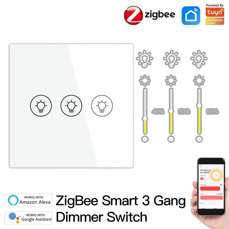 Сащ Ес Sasha Zigbee Smart Switch Безжично дистанционно управление, Интелигентен дом, Регулатори, Преминете 1/2/3 банда0