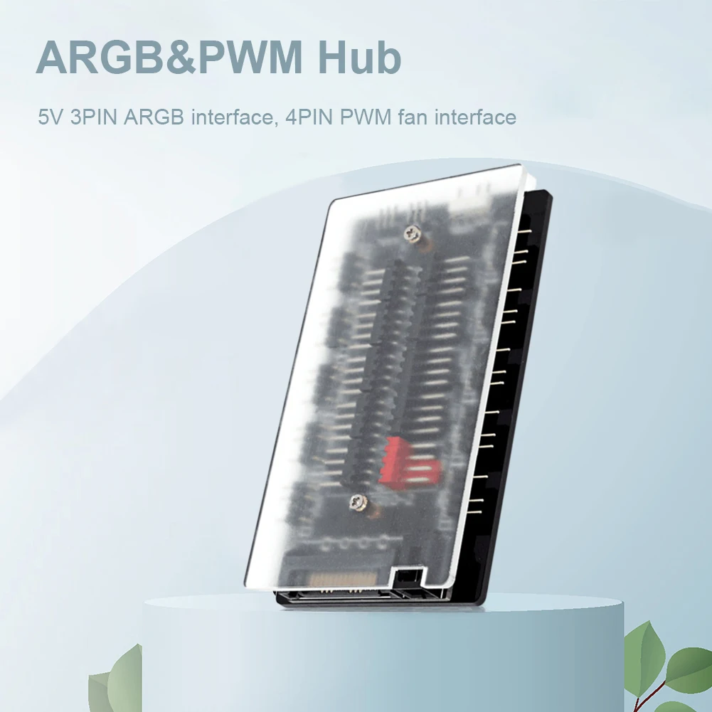 Хъб фен ARGB Контролер 4Pin PWM Контрол на температурата 5V 3-за Контакт синхронизация Безжично дистанционно управление Шаси Hub фен5