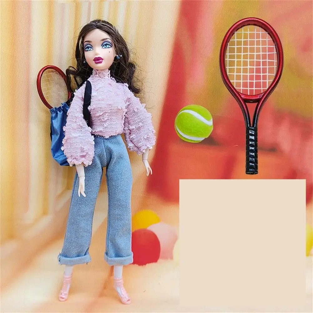 Красива играчка, тенис ракети и топка, интересен куклена къща ръчно изработени, комплект за мини-тенис, мини-спортно оборудване, модерен, Актуален1