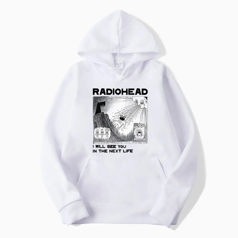 Качулки Radiohead Рок група Реколта В стил Хип-хоп, ще се Видим в следващия живот, любителите на музиката, Принт, Мъжки Дамски Руното Hoody, Градинска Облекло1