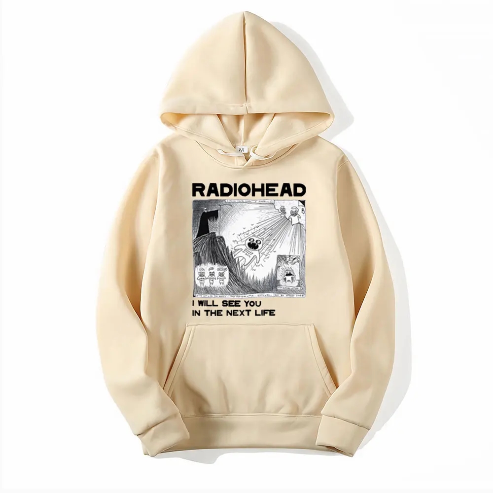 Качулки Radiohead Рок група Реколта В стил Хип-хоп, ще се Видим в следващия живот, любителите на музиката, Принт, Мъжки Дамски Руното Hoody, Градинска Облекло2