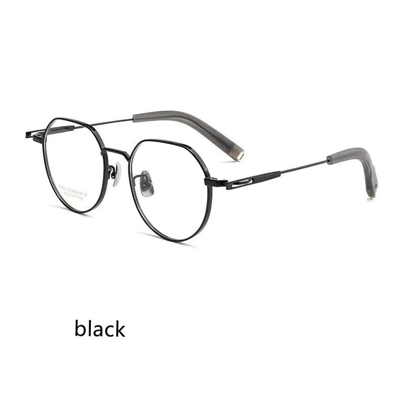 53 мм Модерни Дамски слънчеви Очила Удобни Реколта Полигональные Точки От чист Титан, Рамки За Очила По Рецепта За Мъже 2102P0