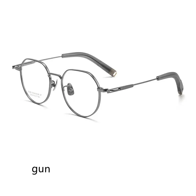53 мм Модерни Дамски слънчеви Очила Удобни Реколта Полигональные Точки От чист Титан, Рамки За Очила По Рецепта За Мъже 2102P2