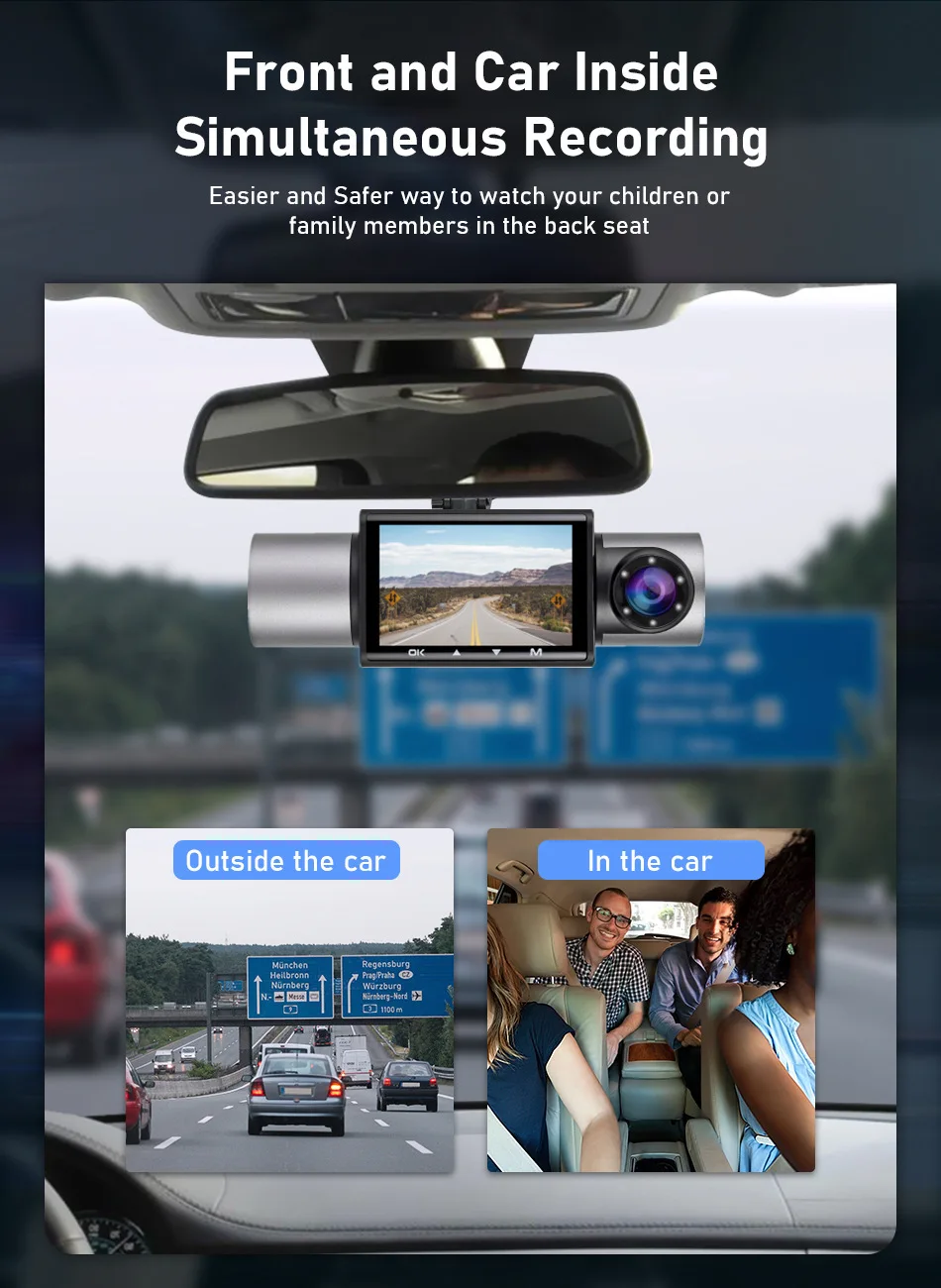 Авто Черна кутия KG330 с 2-инчов екран и три лещи за нощно виждане, автомобилен видеорекордер Dash Cam Recorder\2