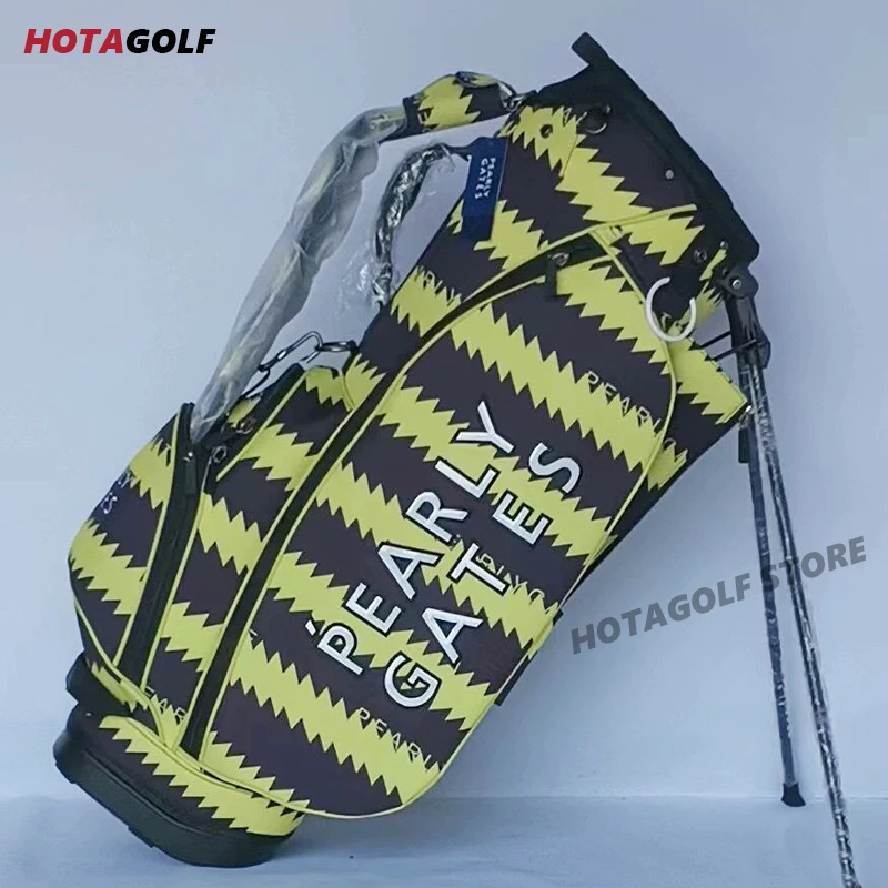 Водоустойчива и лесна чанта за голф ПГ на жълта и черна ивица, женствена чанта за голф1