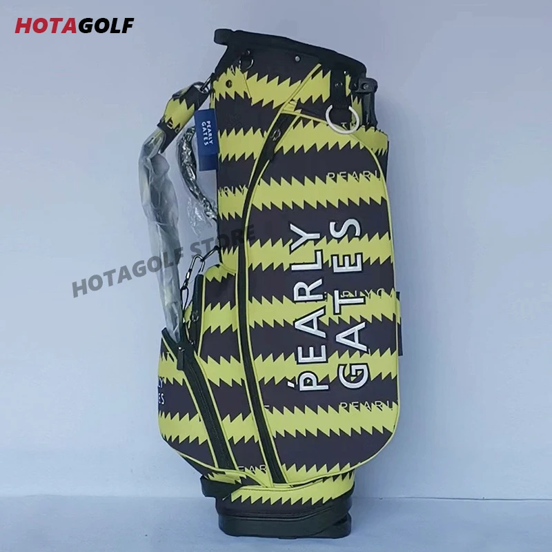 Водоустойчива и лесна чанта за голф ПГ на жълта и черна ивица, женствена чанта за голф2