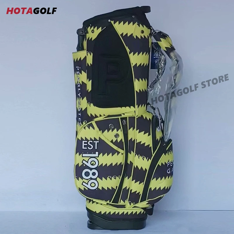 Водоустойчива и лесна чанта за голф ПГ на жълта и черна ивица, женствена чанта за голф3